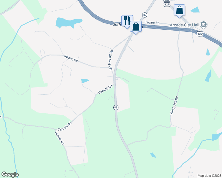 map of restaurants, bars, coffee shops, grocery stores, and more near 37 Carruth Road in Jefferson