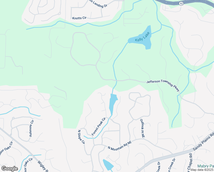 map of restaurants, bars, coffee shops, grocery stores, and more near 3550 Jefferson Township Parkway in Marietta