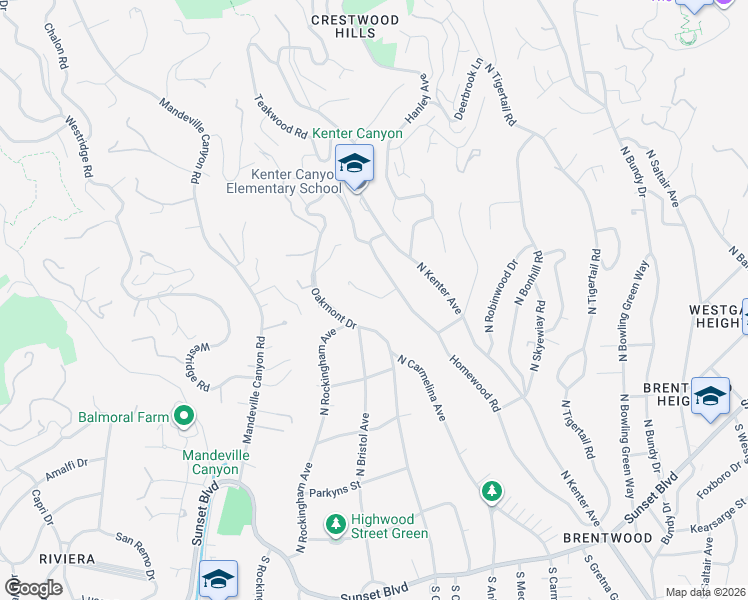 map of restaurants, bars, coffee shops, grocery stores, and more near 564 North Cliffwood Avenue in Los Angeles