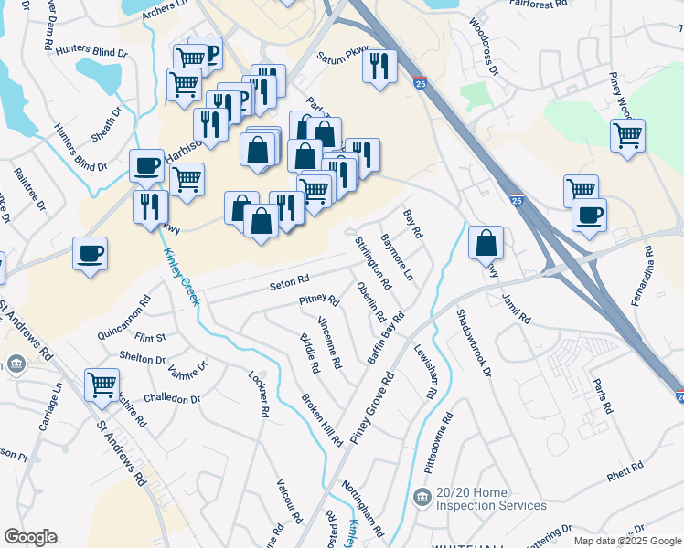 map of restaurants, bars, coffee shops, grocery stores, and more near 909 Dumbarton Road in Columbia