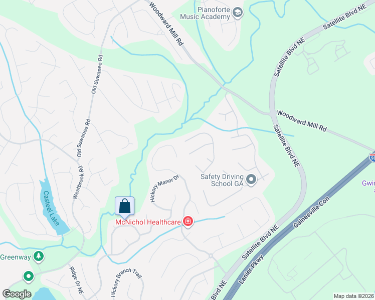 map of restaurants, bars, coffee shops, grocery stores, and more near 4200 Summit Gate Drive in Suwanee