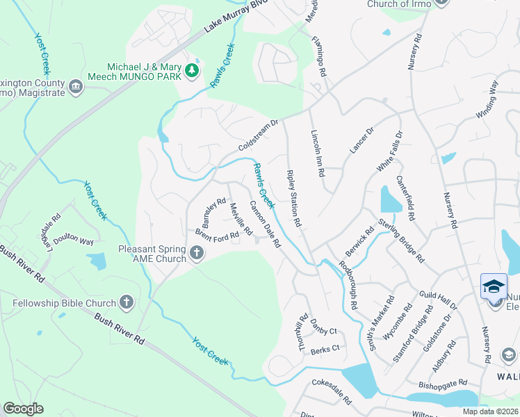 map of restaurants, bars, coffee shops, grocery stores, and more near 158 Cannon Dale Road in Columbia