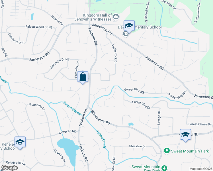 map of restaurants, bars, coffee shops, grocery stores, and more near 4763 Netherstone Court Northeast in Marietta
