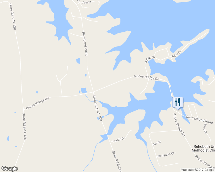 map of restaurants, bars, coffee shops, grocery stores, and more near Prices Bridge Road in Saluda County
