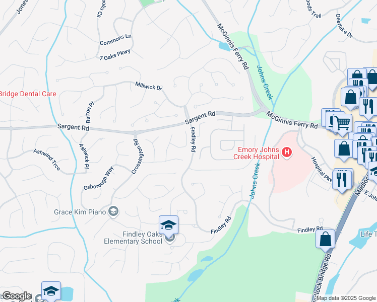 map of restaurants, bars, coffee shops, grocery stores, and more near in Alpharetta
