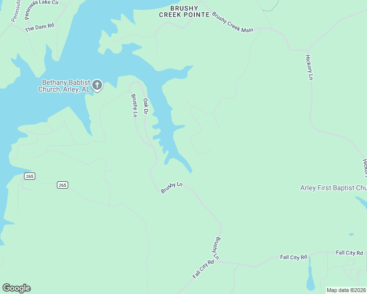 map of restaurants, bars, coffee shops, grocery stores, and more near 280 Brushy Lane in Arley