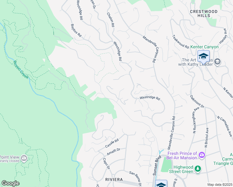 map of restaurants, bars, coffee shops, grocery stores, and more near 1809 Melhill Way in Los Angeles