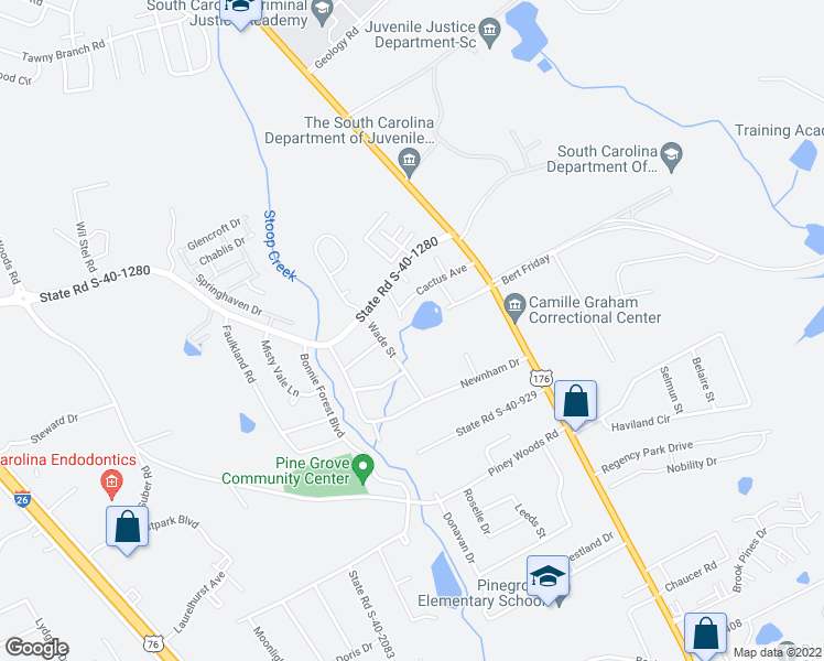 map of restaurants, bars, coffee shops, grocery stores, and more near 1420 Cactus Avenue in Columbia