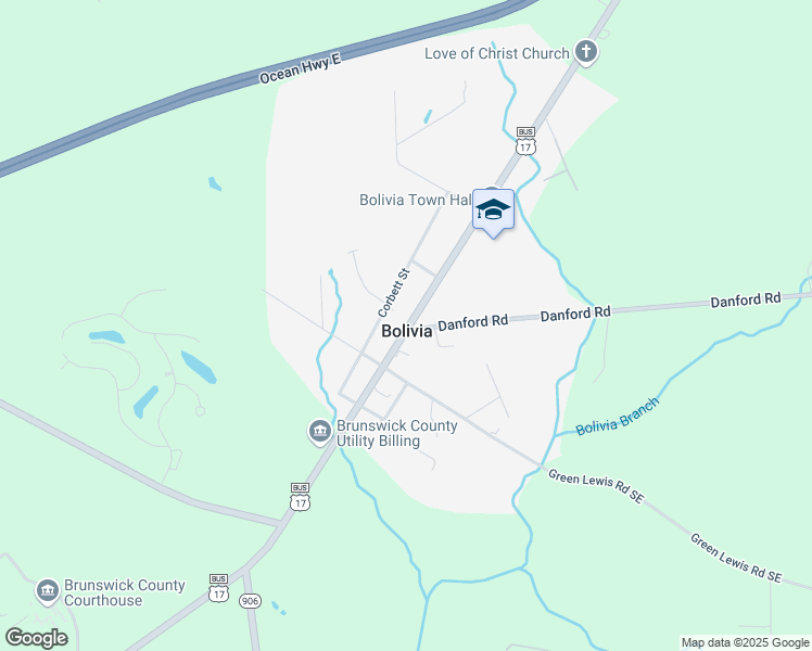 map of restaurants, bars, coffee shops, grocery stores, and more near 955 Mercy Lane Southeast in Bolivia
