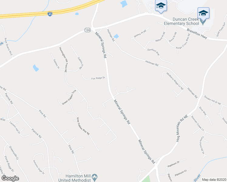 map of restaurants, bars, coffee shops, grocery stores, and more near 1890 Hampton Walk Court in Hoschton