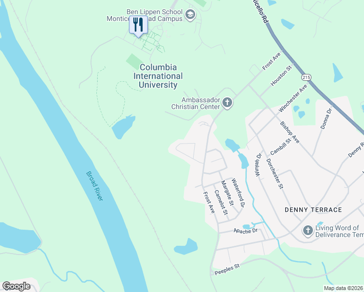 map of restaurants, bars, coffee shops, grocery stores, and more near 2012 Haverford Circle in Columbia