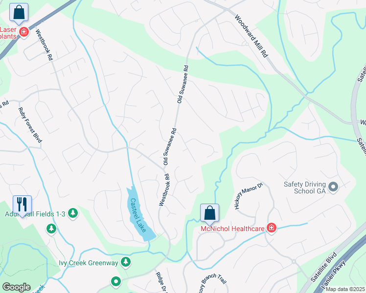 map of restaurants, bars, coffee shops, grocery stores, and more near 3870 Summergrove Landing Northeast in Suwanee