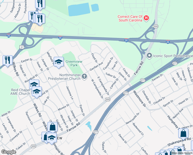 map of restaurants, bars, coffee shops, grocery stores, and more near 935 East Campanella Drive in Columbia