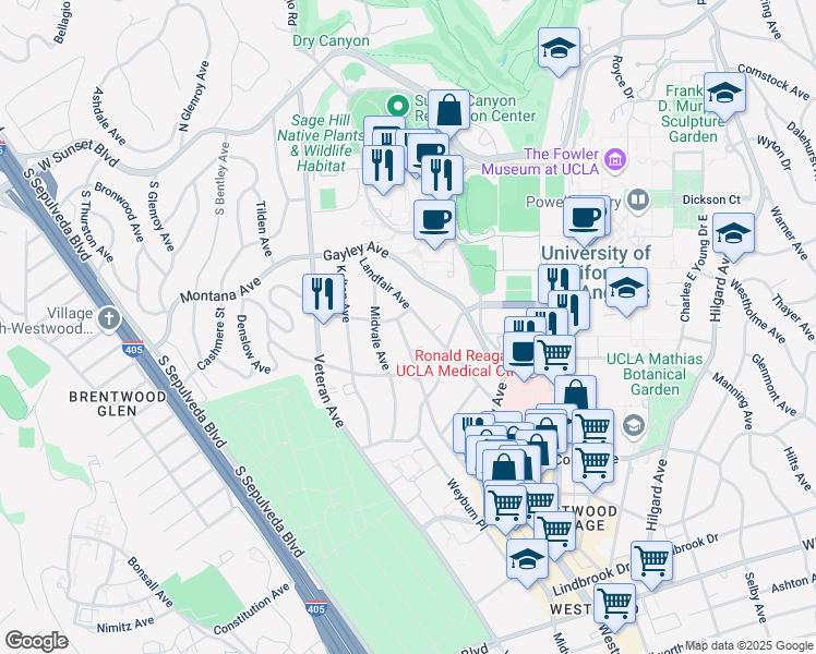 map of restaurants, bars, coffee shops, grocery stores, and more near 506 Glenrock Avenue in Los Angeles