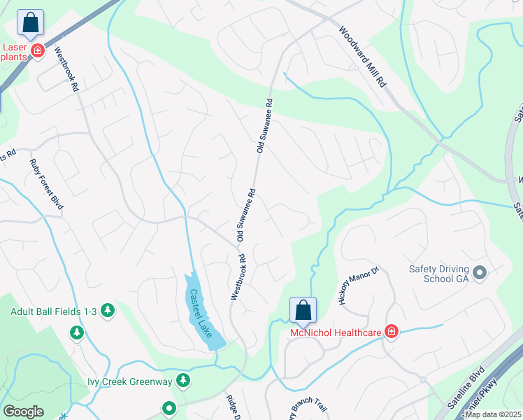 map of restaurants, bars, coffee shops, grocery stores, and more near 3870 Summergrove Landing Northeast in Suwanee