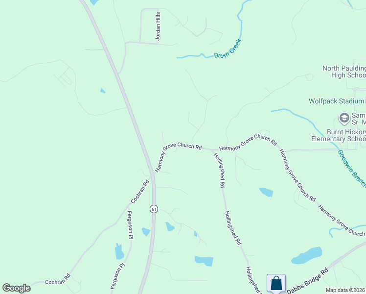 map of restaurants, bars, coffee shops, grocery stores, and more near 2550 Harmony Grove Church Road in Dallas