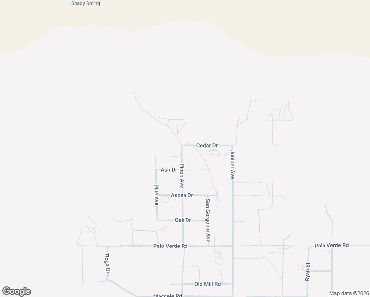 map of restaurants, bars, coffee shops, grocery stores, and more near 49121 Cedar Drive in Morongo Valley