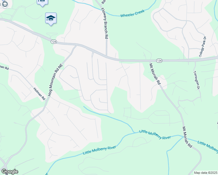 map of restaurants, bars, coffee shops, grocery stores, and more near 1963 Skybrooke Lane in Hoschton