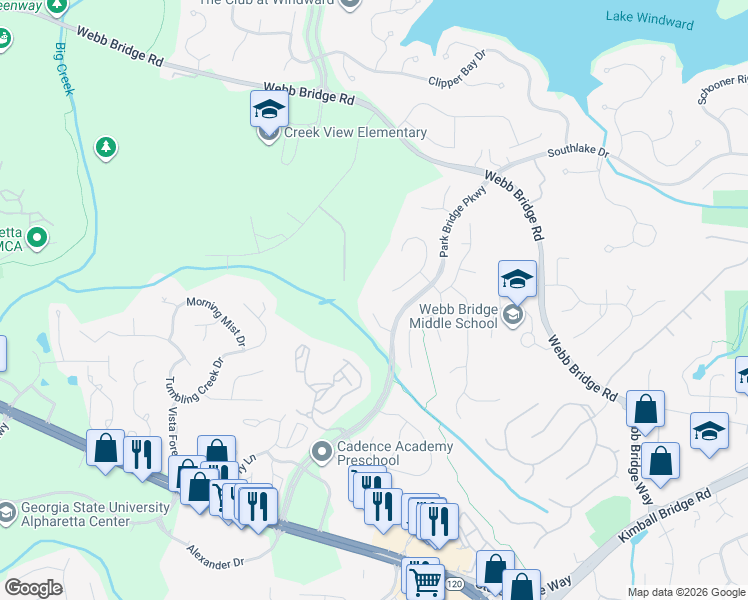 map of restaurants, bars, coffee shops, grocery stores, and more near 231 Autumn Sage Drive in Alpharetta