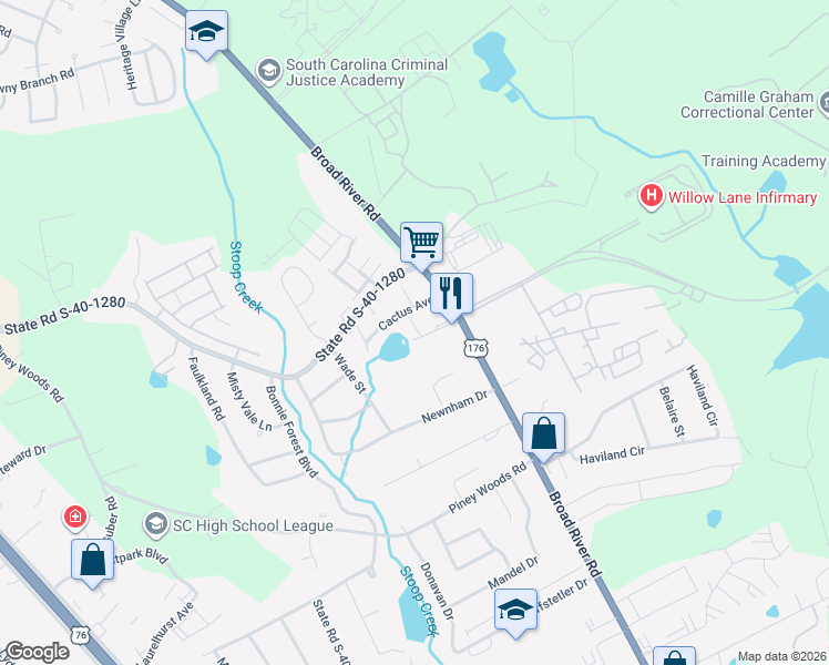 map of restaurants, bars, coffee shops, grocery stores, and more near 1217 Grove Park Lane in Columbia