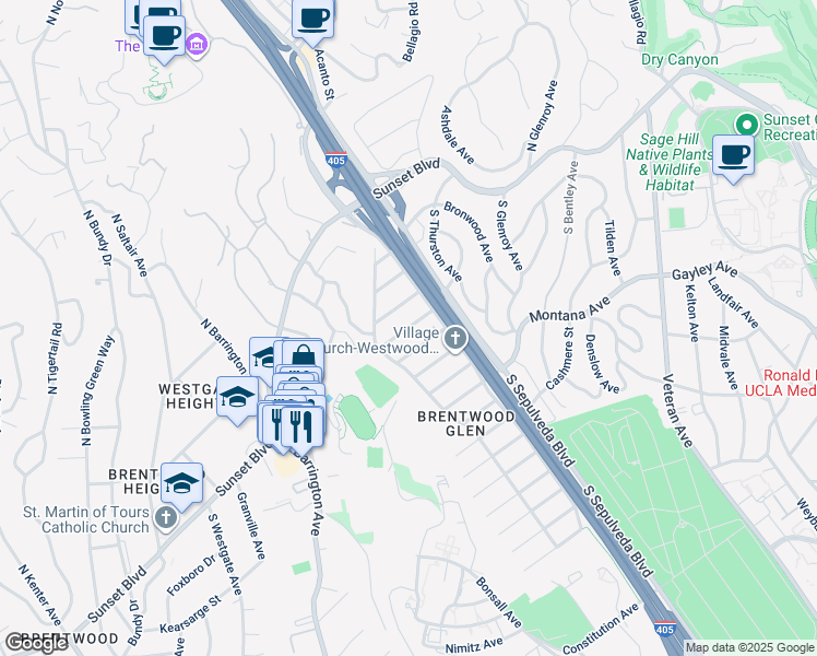 map of restaurants, bars, coffee shops, grocery stores, and more near 11320 Homedale Street in Los Angeles