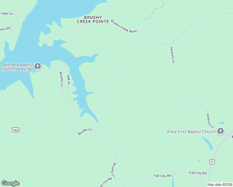 map of restaurants, bars, coffee shops, grocery stores, and more near 800 Brushy Lane in Arley