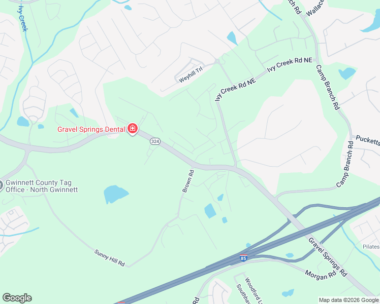 map of restaurants, bars, coffee shops, grocery stores, and more near 2889 Georgia 324 in Buford