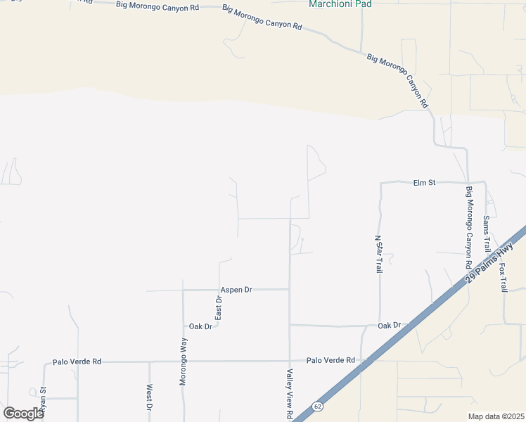 map of restaurants, bars, coffee shops, grocery stores, and more near 50212 Cedar Drive in Morongo Valley