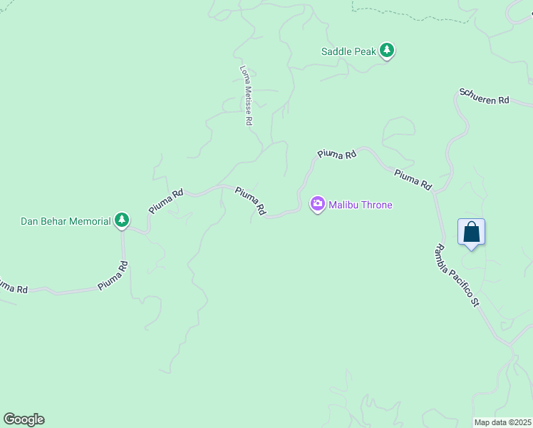 map of restaurants, bars, coffee shops, grocery stores, and more near Piuma Road in Malibu