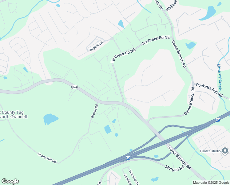 map of restaurants, bars, coffee shops, grocery stores, and more near 2491 Ivy Creek Road Northeast in Buford