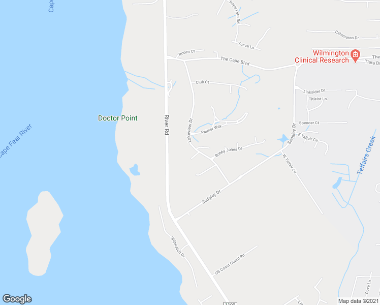 map of restaurants, bars, coffee shops, grocery stores, and more near 214 Frederica Court in Wilmington