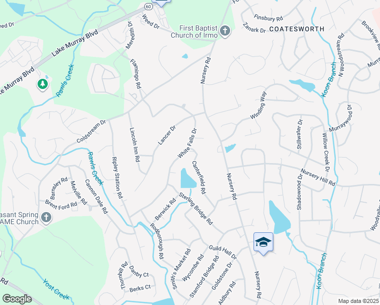 map of restaurants, bars, coffee shops, grocery stores, and more near 100 Canterfield Road in Columbia