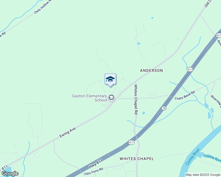 map of restaurants, bars, coffee shops, grocery stores, and more near 4550 U.S. 411 in Gadsden