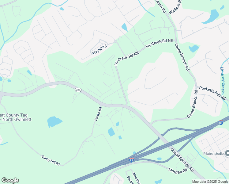 map of restaurants, bars, coffee shops, grocery stores, and more near Alliteration Avenue in Buford