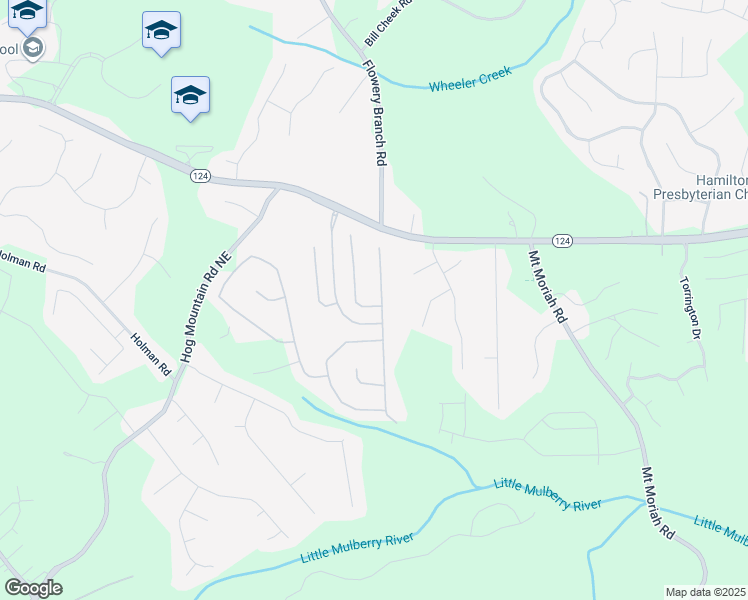 map of restaurants, bars, coffee shops, grocery stores, and more near 2016 Skybrooke Lane in Hoschton