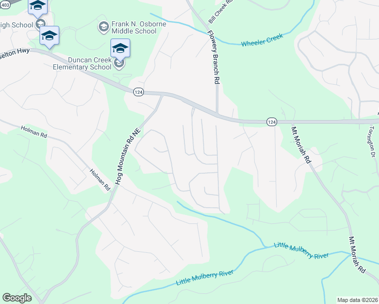 map of restaurants, bars, coffee shops, grocery stores, and more near 1977 Stonewater Court in Hoschton