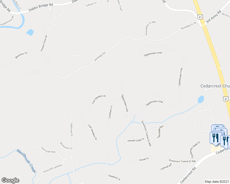 map of restaurants, bars, coffee shops, grocery stores, and more near 64 Brownson Ct in Acworth