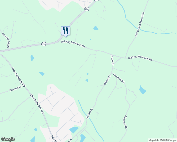 map of restaurants, bars, coffee shops, grocery stores, and more near 1435 Wyntercreek Drive in Hoschton