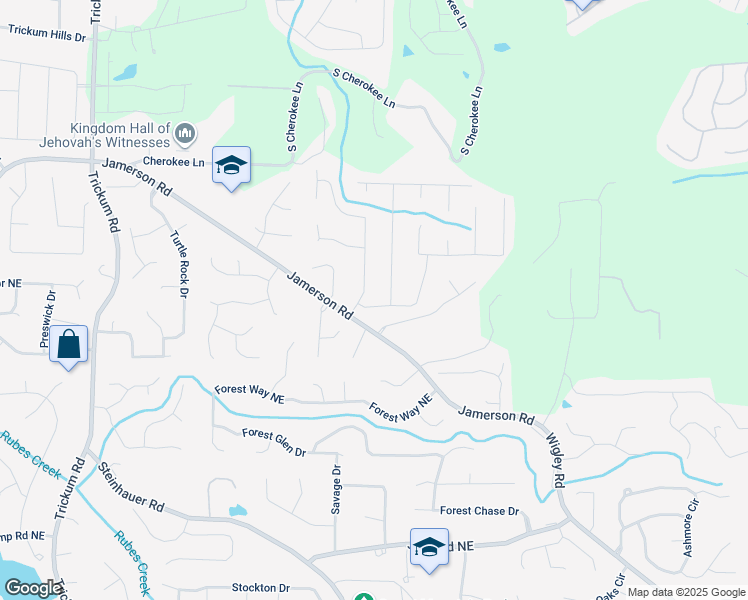 map of restaurants, bars, coffee shops, grocery stores, and more near 2693 Hawk Drive Northeast in Marietta