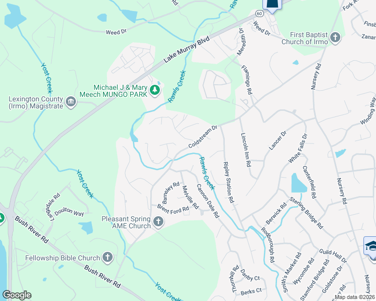 map of restaurants, bars, coffee shops, grocery stores, and more near 439 Coldstream Drive in Columbia