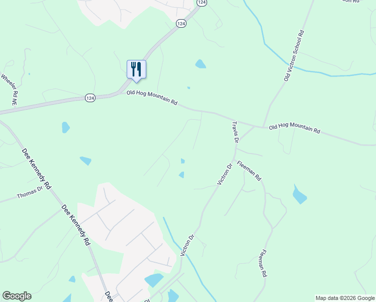 map of restaurants, bars, coffee shops, grocery stores, and more near 1435 Wyntercreek Drive in Hoschton