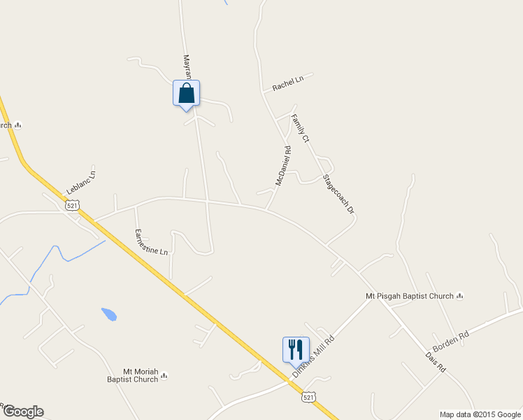 map of restaurants, bars, coffee shops, grocery stores, and more near 5406 Dais Road in Rembert