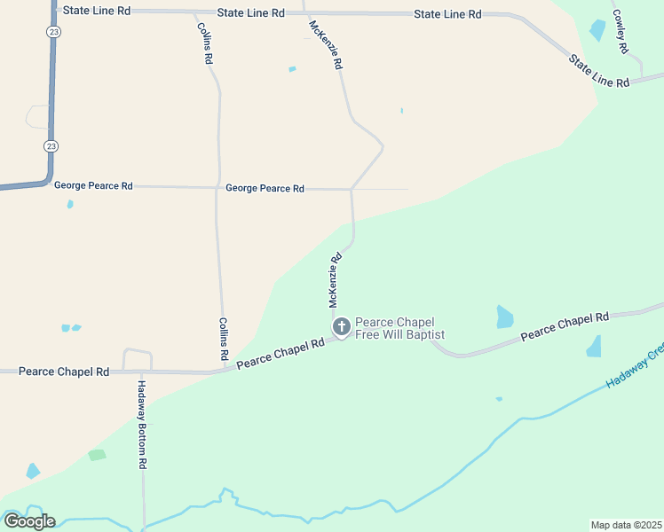 map of restaurants, bars, coffee shops, grocery stores, and more near 60021 McKenzie Road in Smithville