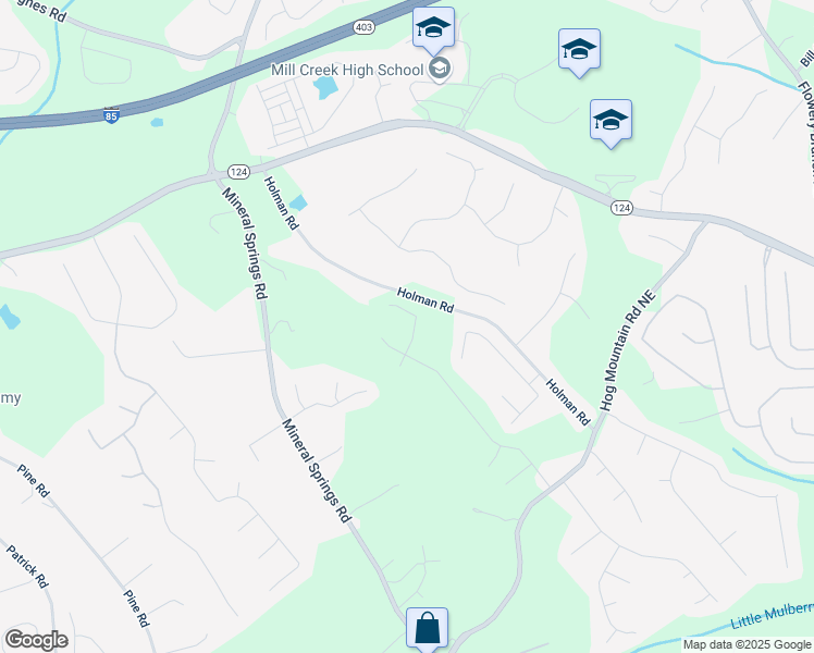 map of restaurants, bars, coffee shops, grocery stores, and more near 4252 Shandi Cove in Hoschton