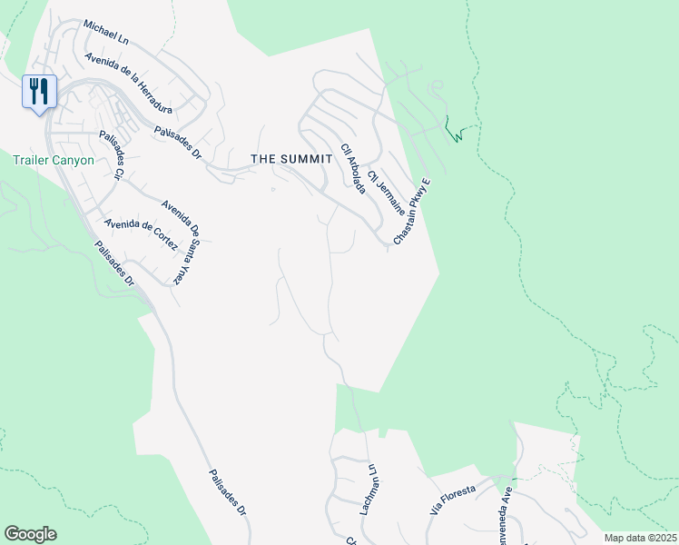map of restaurants, bars, coffee shops, grocery stores, and more near 1254 Piedra Morada Drive in Los Angeles