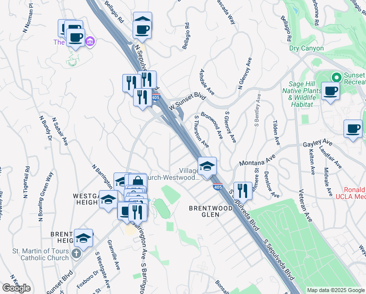 map of restaurants, bars, coffee shops, grocery stores, and more near 11331 Isleta Street in Los Angeles