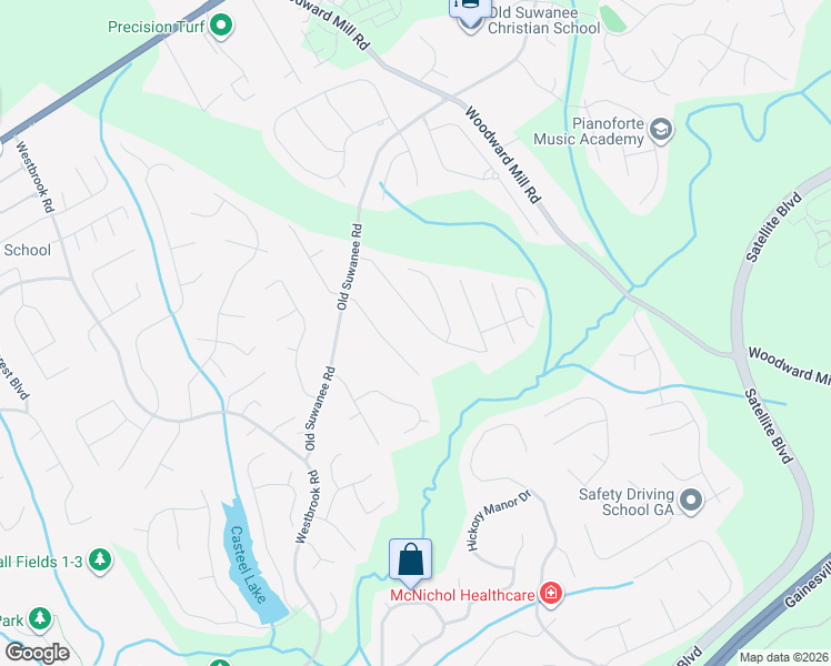 map of restaurants, bars, coffee shops, grocery stores, and more near 3930 Crescent Walk Lane Northeast in Suwanee