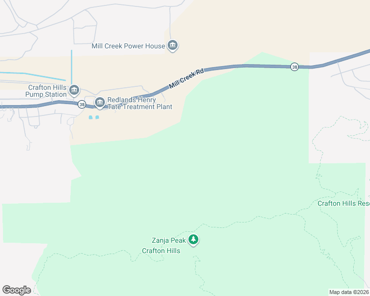 map of restaurants, bars, coffee shops, grocery stores, and more near 33725 Mill Creek Road in Yucaipa