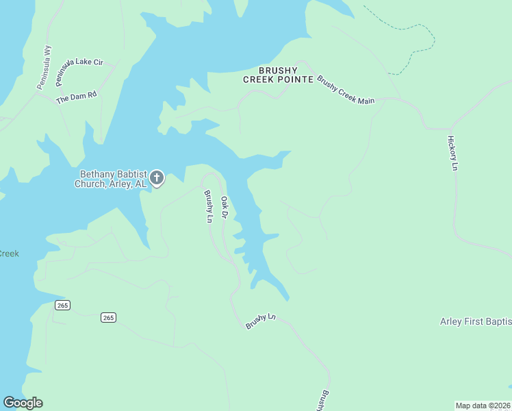 map of restaurants, bars, coffee shops, grocery stores, and more near 138 Oak Drive in Arley