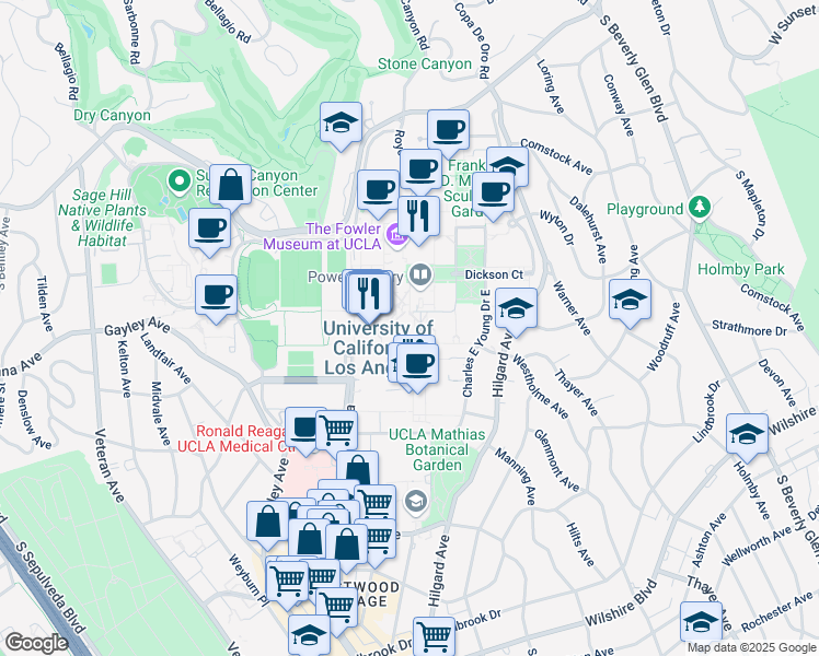 map of restaurants, bars, coffee shops, grocery stores, and more near 2043 Portola Plaza in Los Angeles